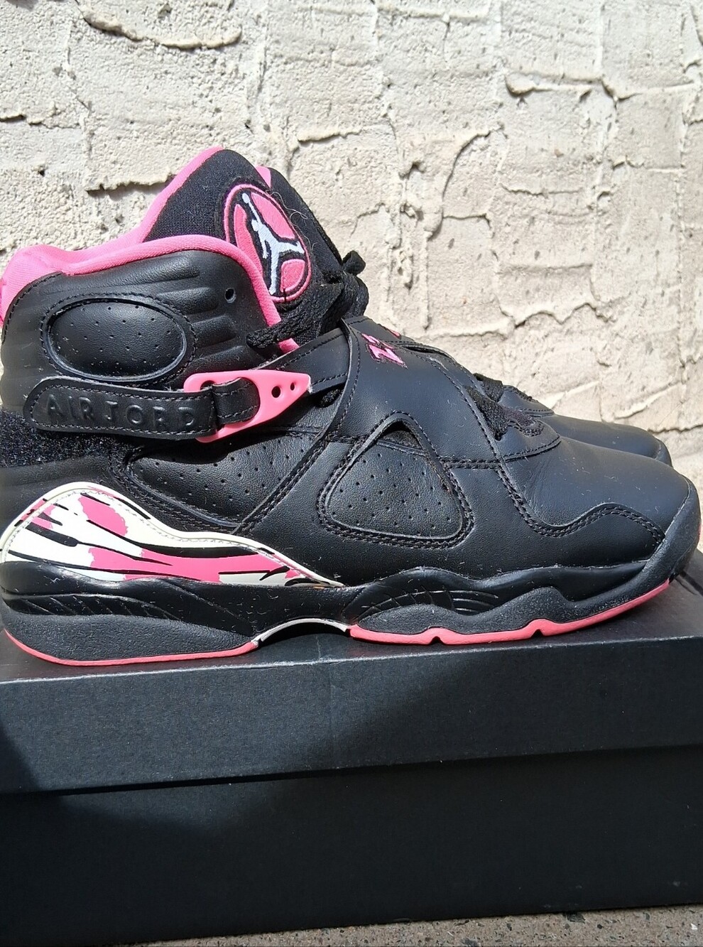 Nike Air Jordan Retro 8 GS "Pinksicle" Black and Pink Women’s Mid-High Sneakers